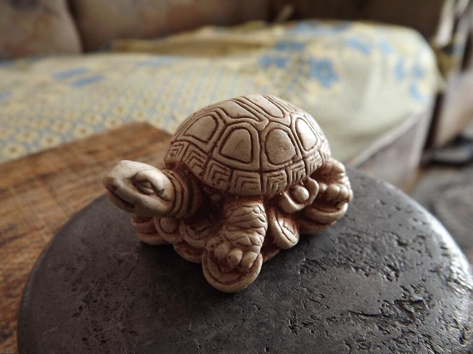 estatuilla de tortuga como amuleto de buena suerte